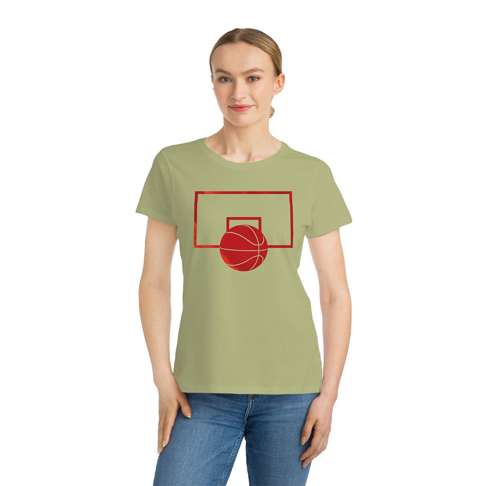 organic cotton women's t shirt with basketball sport graphic by Nat-Ts