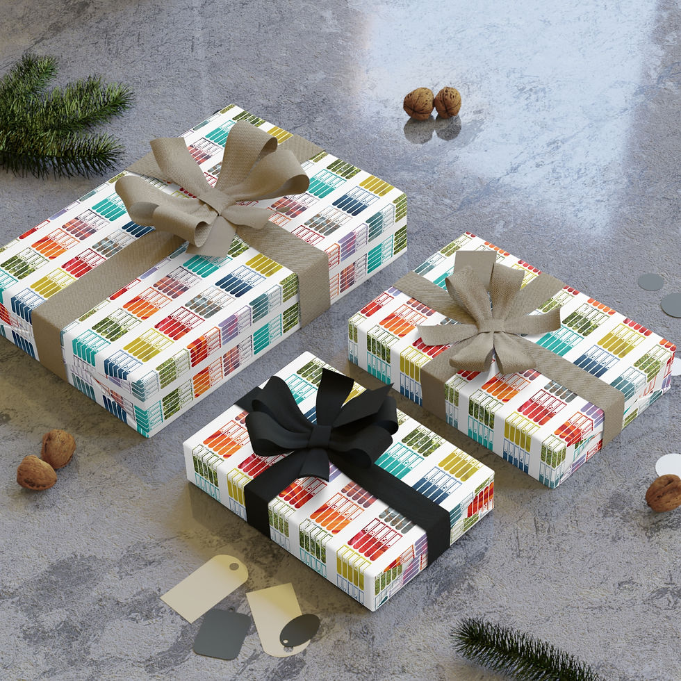 Thumbnail: sustainably sourced premium gift wrapping paper with vibrant test tubes science print coloured by photos of nature