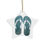 Thumbnail: eco-friendly ceramic hanging ornaments with a jandals kiwi summer graphic by Nat-Ts