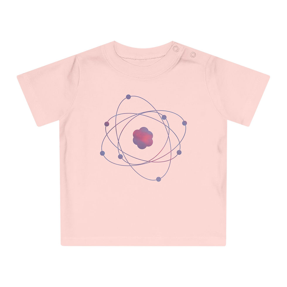 Thumbnail: super-cute organic cotton baby and toddler t shirt with Atom particle science graphic designed by Nat-Ts
