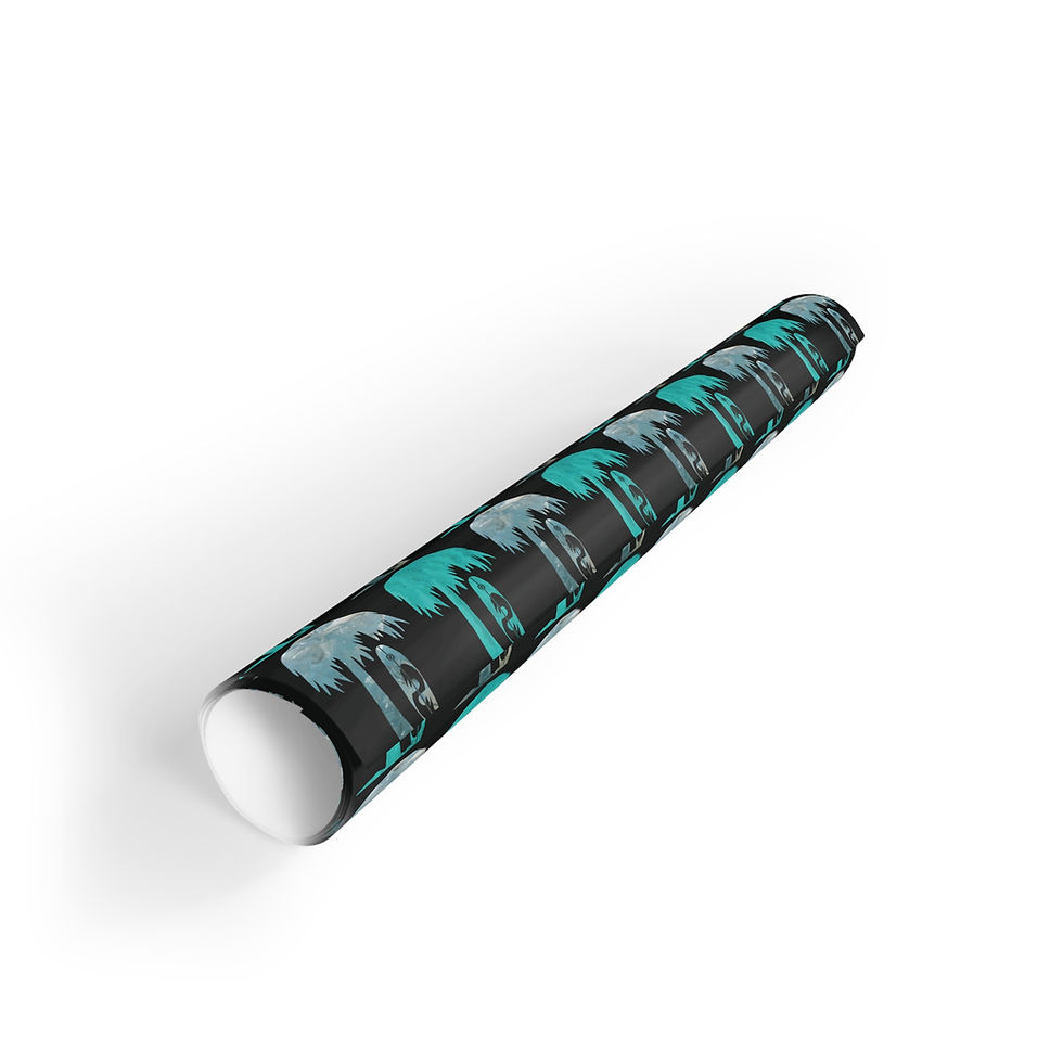 Thumbnail: sustainably-sourced premium gift wrapping paper with summer surfboard graphics coloured by photos of nature