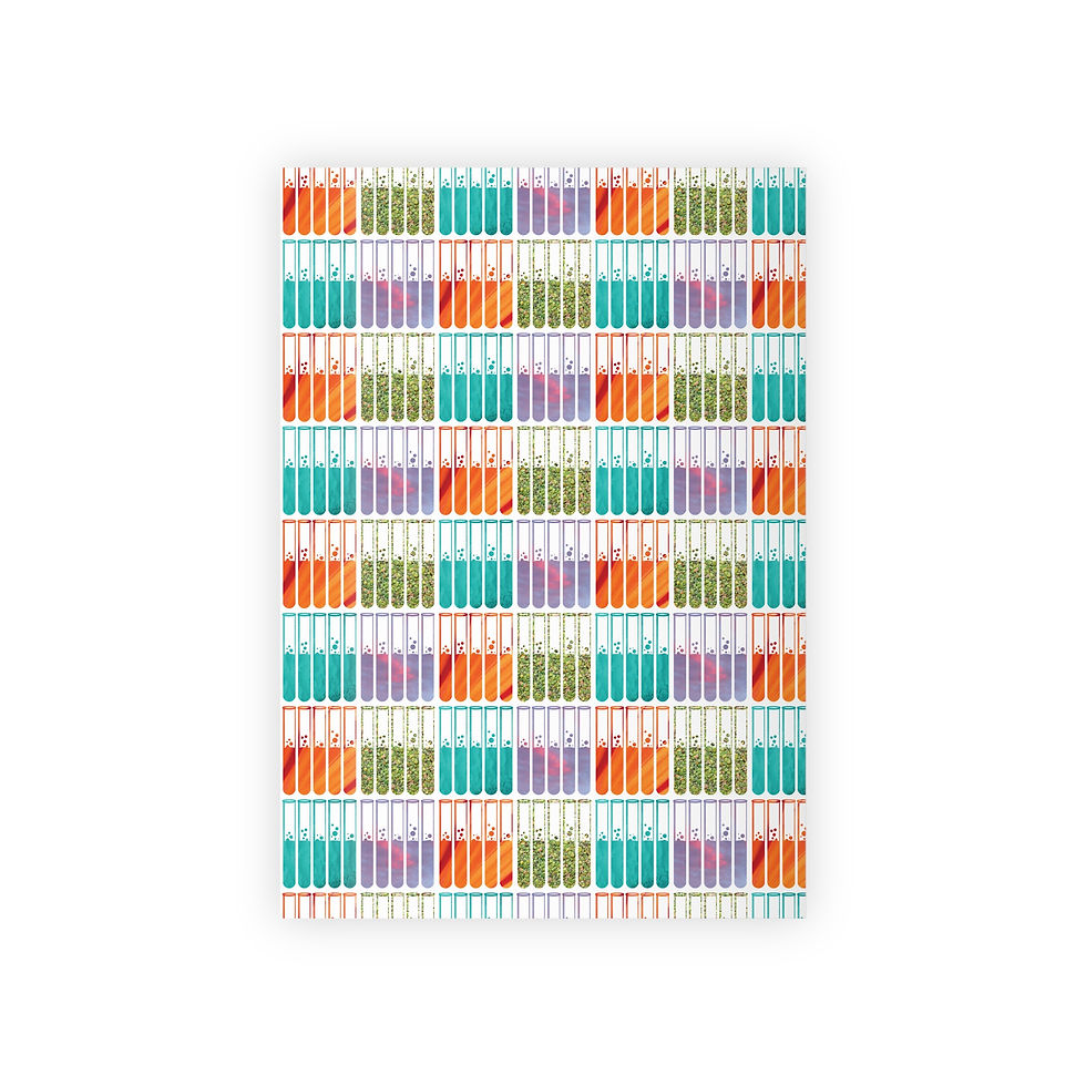 Thumbnail: sustainably sourced premium gift wrapping paper with vibrant test tubes science print coloured by photos of nature