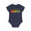 Thumbnail: organic cotton baby body suit with test tubes science graphic coloured by photos of nature