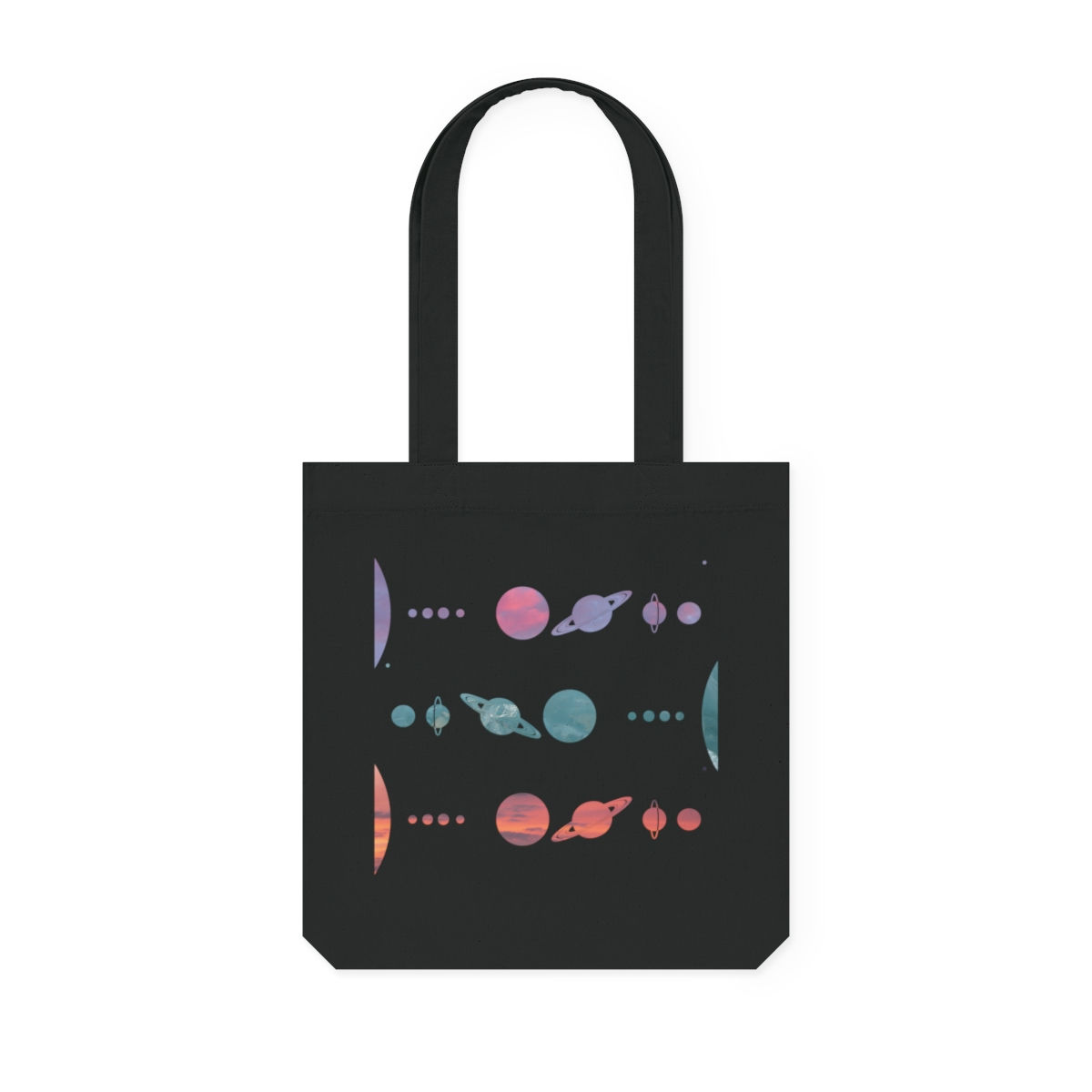 eco friendly woven tote bag with solar system design by Nat-Ts