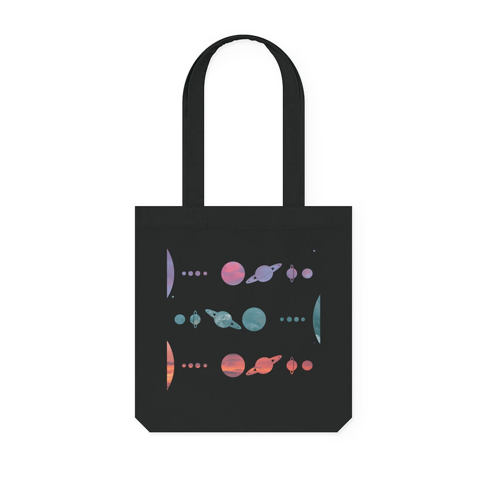 eco friendly woven tote bag with solar system design by Nat-Ts