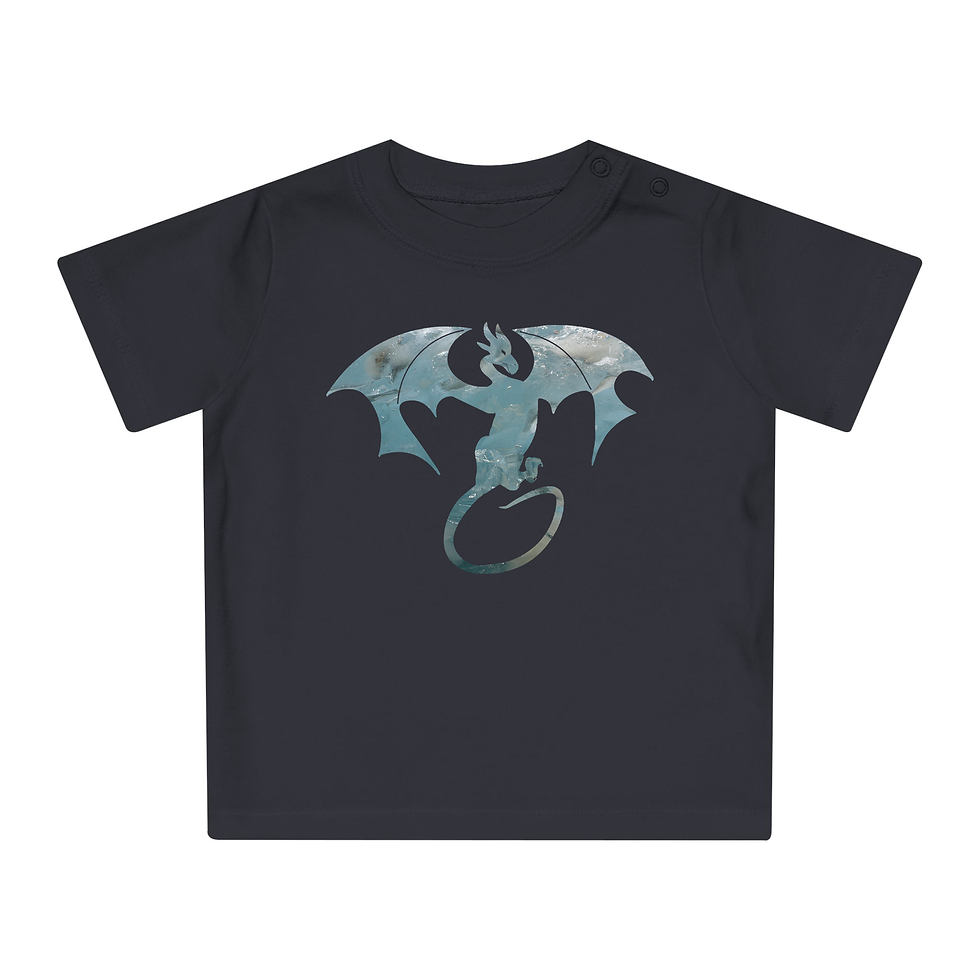 organic cotton baby and toddler t shirt with dragon fantasy graphic designed by Nat-Ts