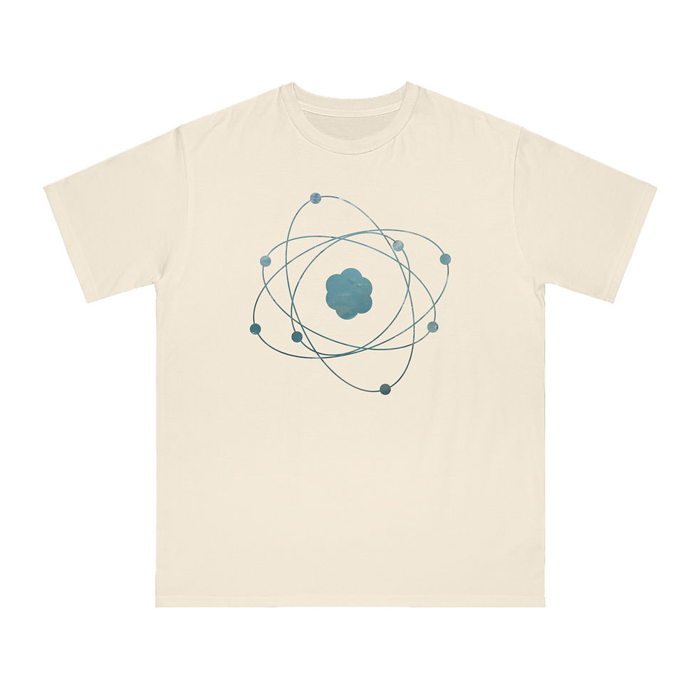 Thumbnail: organic adult unisex t shirt with atom science graphic by Nat-Ts