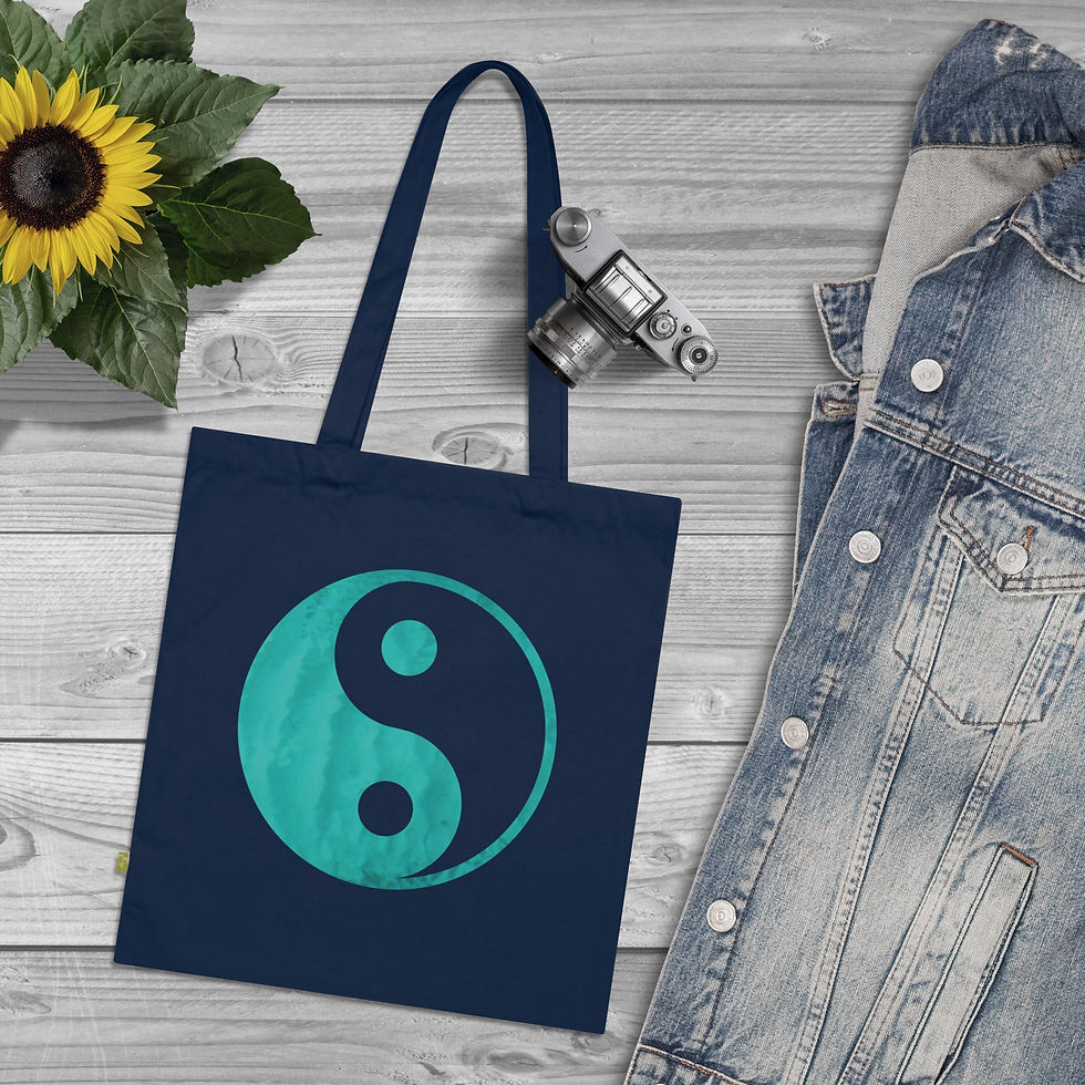 Thumbnail: organic cotton tote bag with yin yang design by Nat-Ts