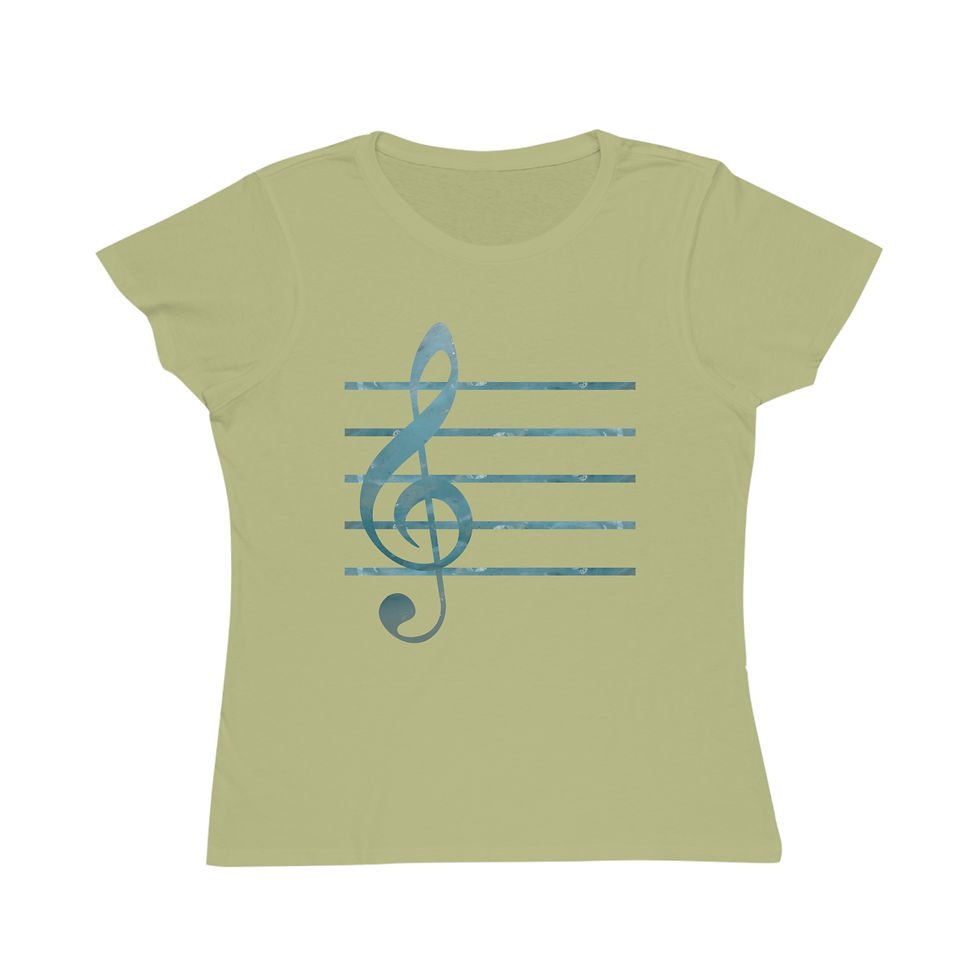 Thumbnail: premium organic cotton women's t-shirt with nature-inspired treble clef music graphic by Nat-Ts