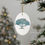 Thumbnail: eco-friendly ceramic hanging ornaments with a tree graphic coloured by a photo of a glacier, by Nat-Ts