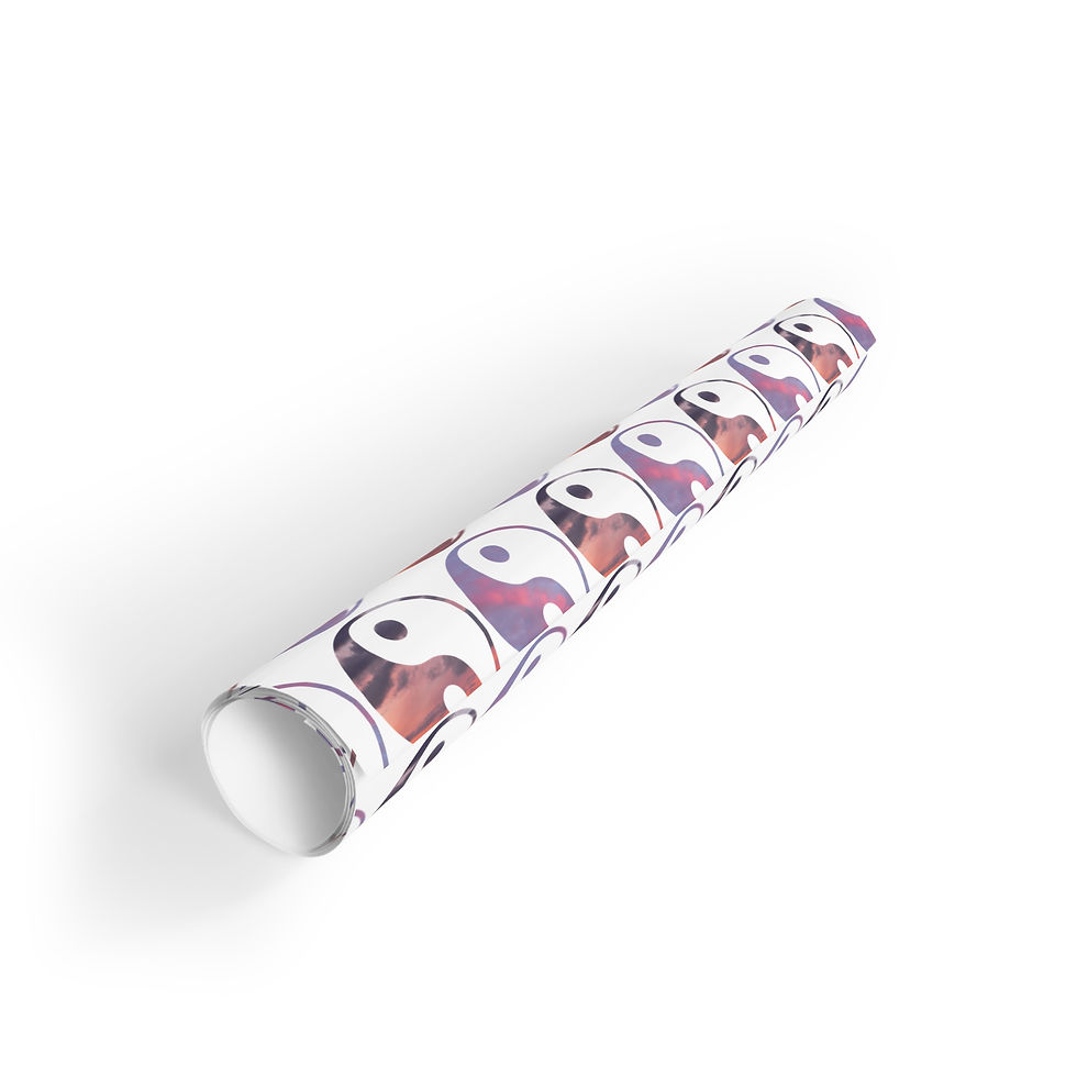 Thumbnail: Sustainably sourced, 95gsm premium, satin finish gift wrap with Yin Yang design by Nat-Ts