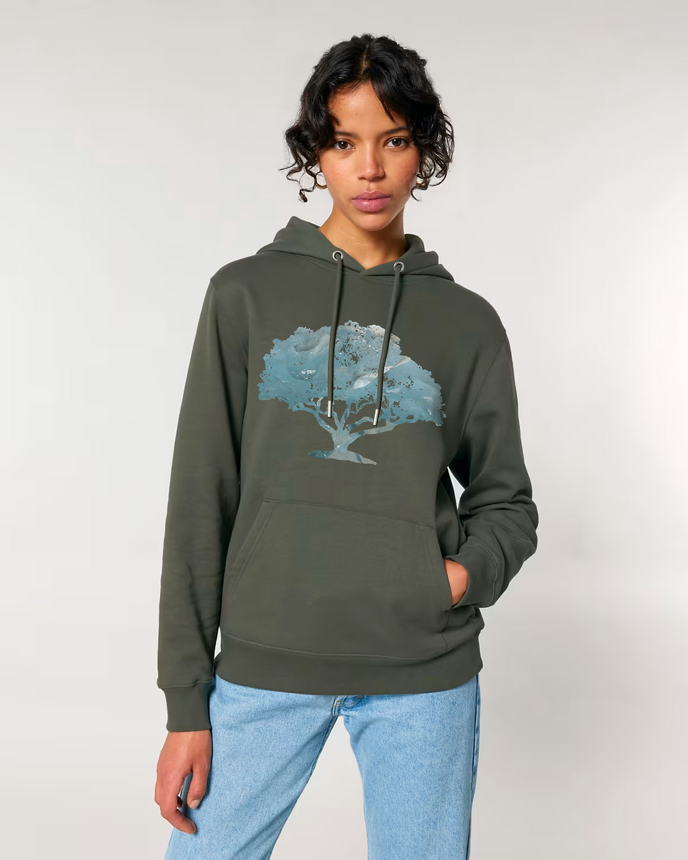 Thumbnail: premium quality organic cotton adult hoodie with tree graphic by Nat-Ts
