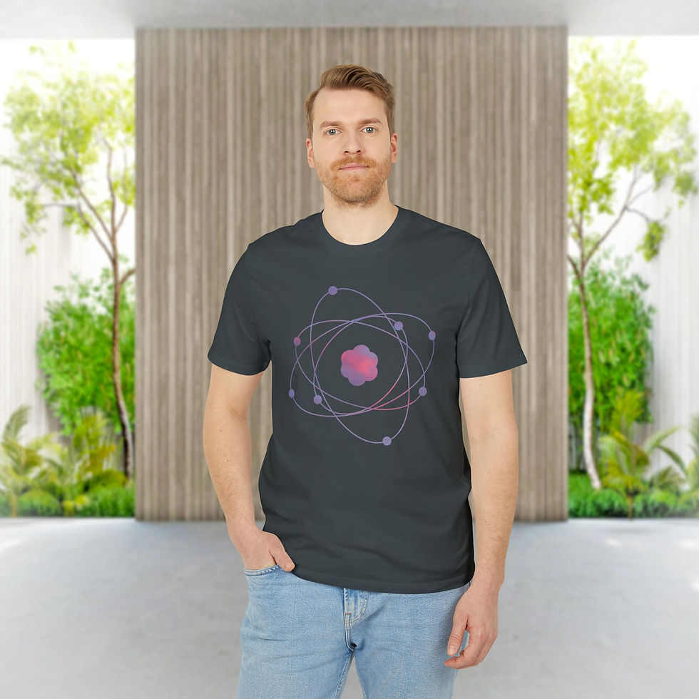 Thumbnail: organic cotton adult unisex t shirt with atom science graphic by Nat-Ts