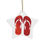 Thumbnail: eco-friendly ceramic hanging ornaments with a jandals kiwi summer graphic by Nat-Ts