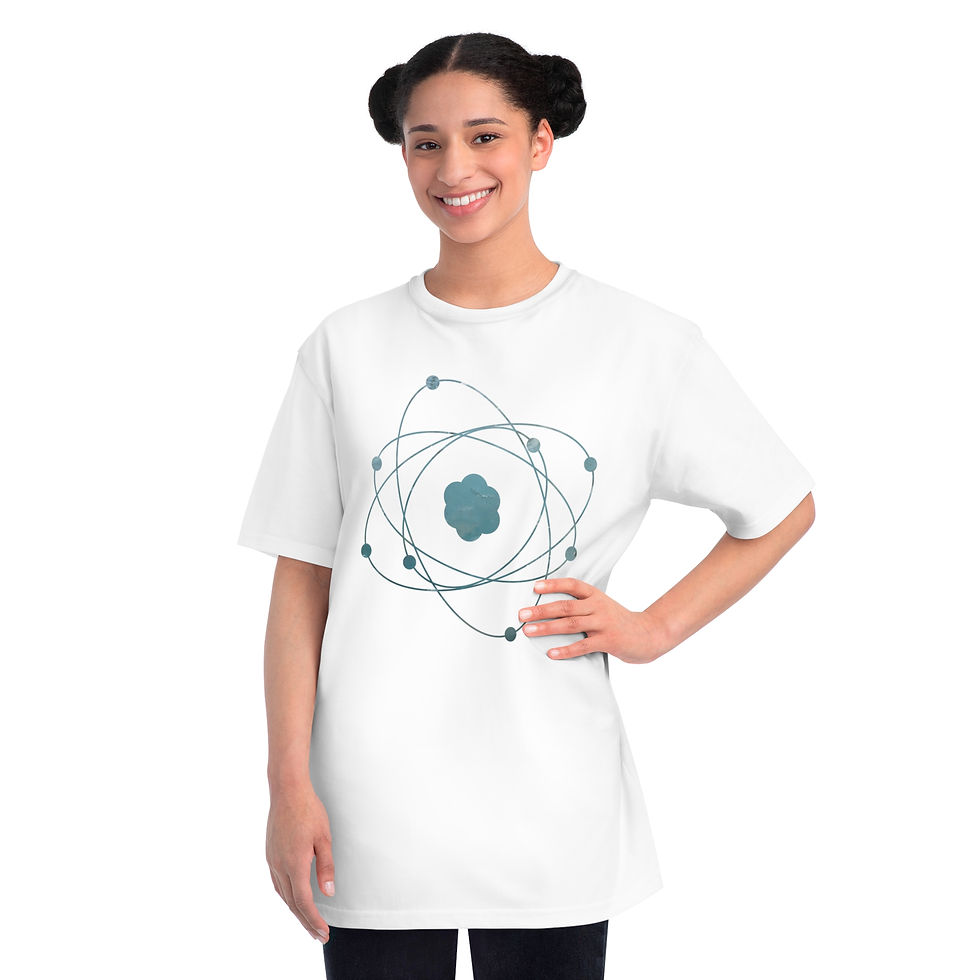 Thumbnail: organic adult unisex t shirt with atom science graphic by Nat-Ts
