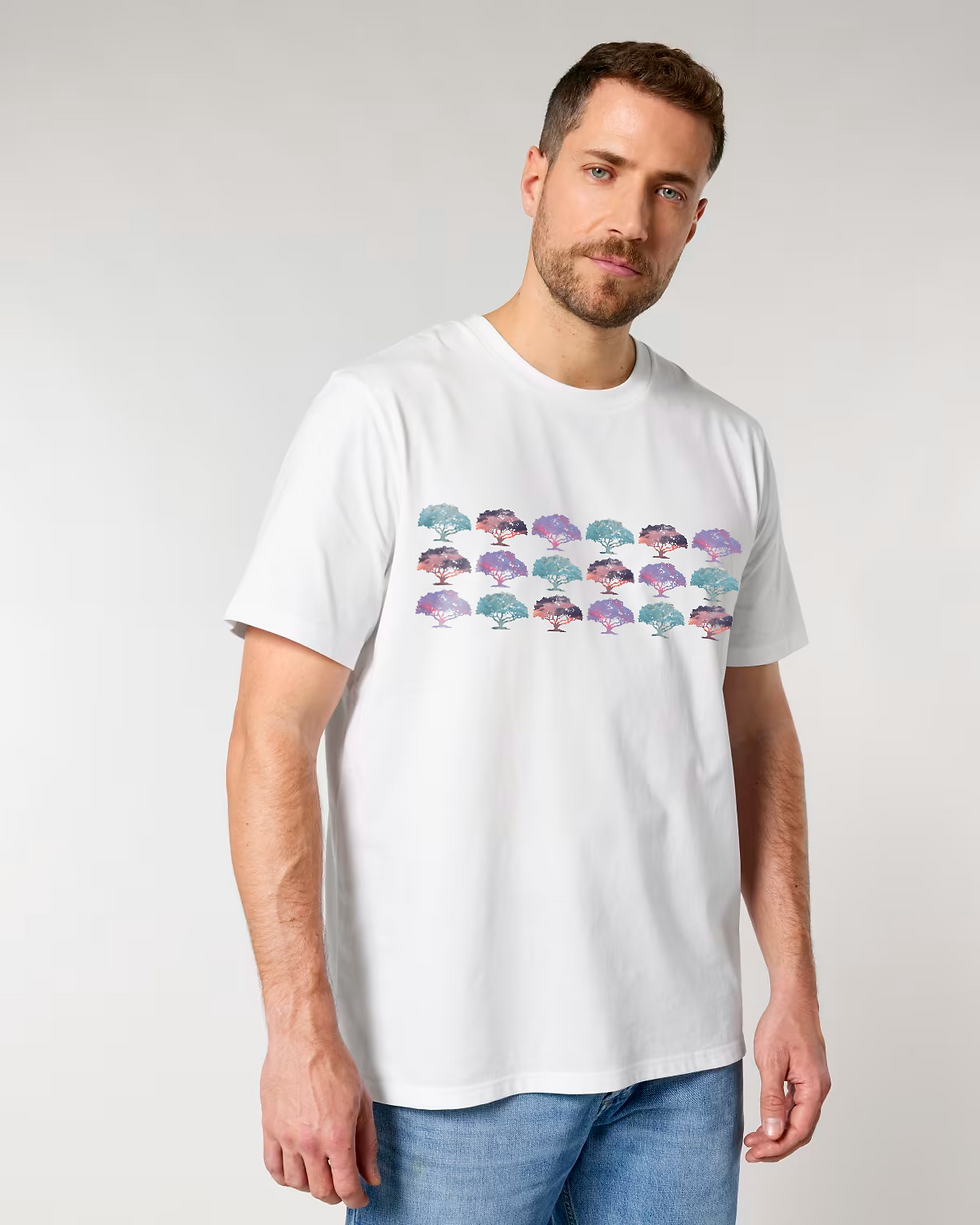 Thumbnail: organic cotton adult t-shirt with unique spring forest design by Nat-Ts