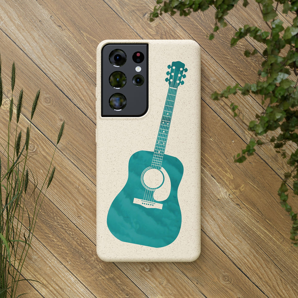 biodegradable plastic free phone case with acoustic guitar graphic by Nat-Ts