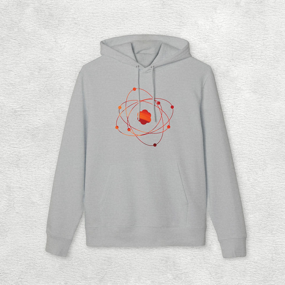 Thumbnail: organic cotton adult unisex hoodie with atom particle science graphic by Nat-Ts