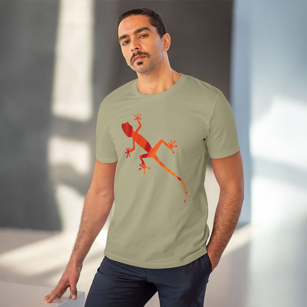 Thumbnail: organic adult unisex t shirt with gecko design by Nat-Ts