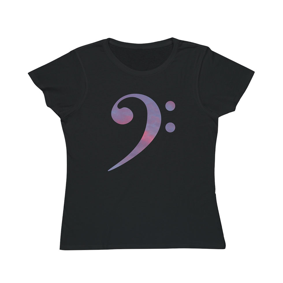 Thumbnail: organic cotton women's t shirt with Bass Clef music graphic by Nat-Ts
