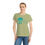 Thumbnail: organic cotton women's t-shirt with tropical summer surfboard graphic coloured by a photo of nature