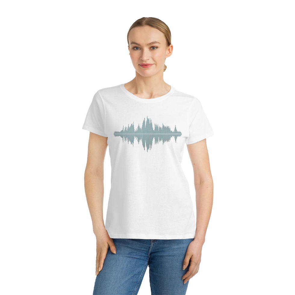 Thumbnail: organic cotton women's t-shirt with unique soundwave music graphic by Nat-Ts