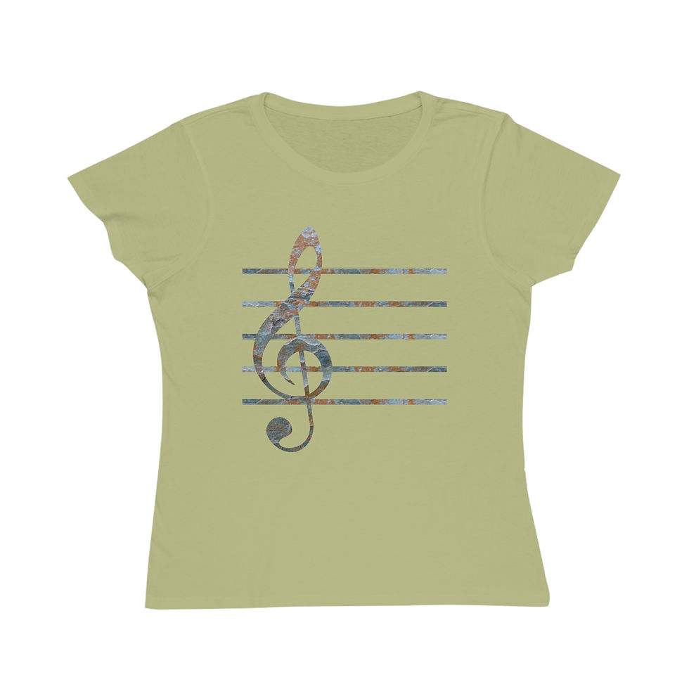 Thumbnail: premium organic cotton women's t-shirt with nature-inspired treble clef music graphic by Nat-Ts