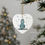 Thumbnail: eco-friendly ceramic hanging ornaments with a snowpal and snowflakes graphic by Nat-Ts