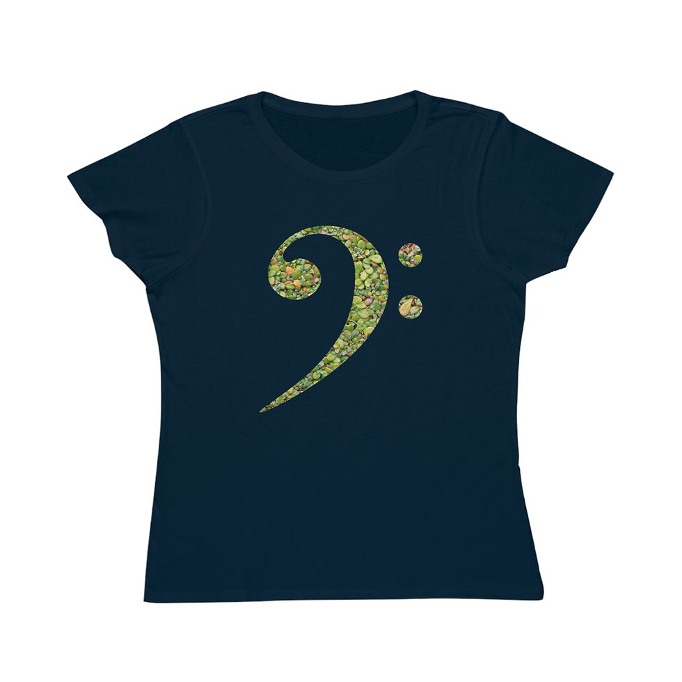 Thumbnail: organic cotton women's t shirt with Bass Clef music graphic by Nat-Ts