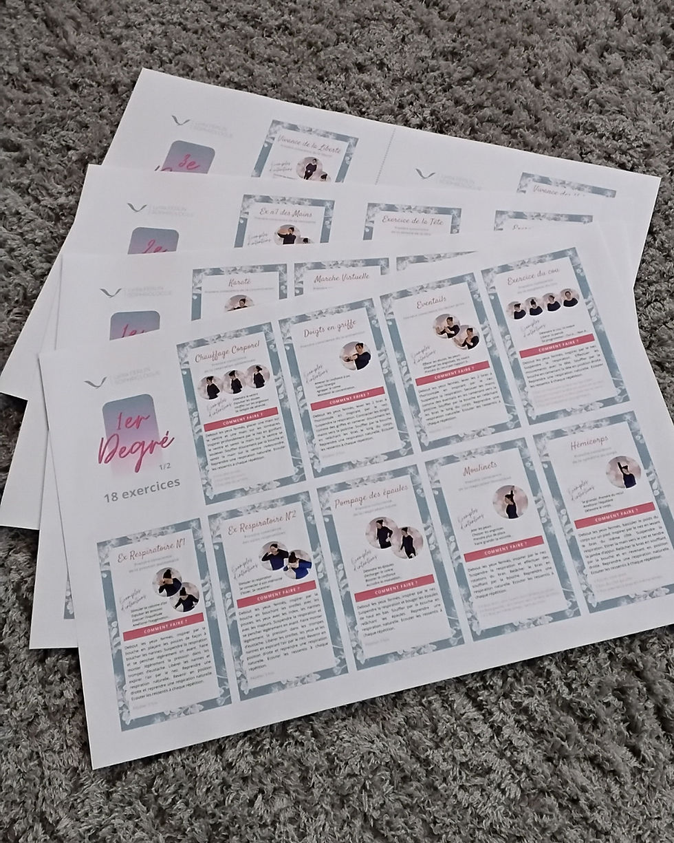 Miniature : Fiches Exercices de Relaxations Dynamiques numériques pour professionnels