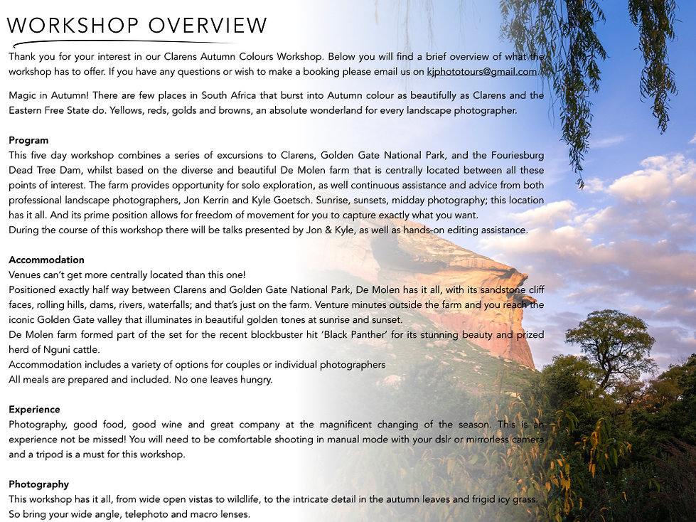 Clarens workshop broucher 2-5th April 20