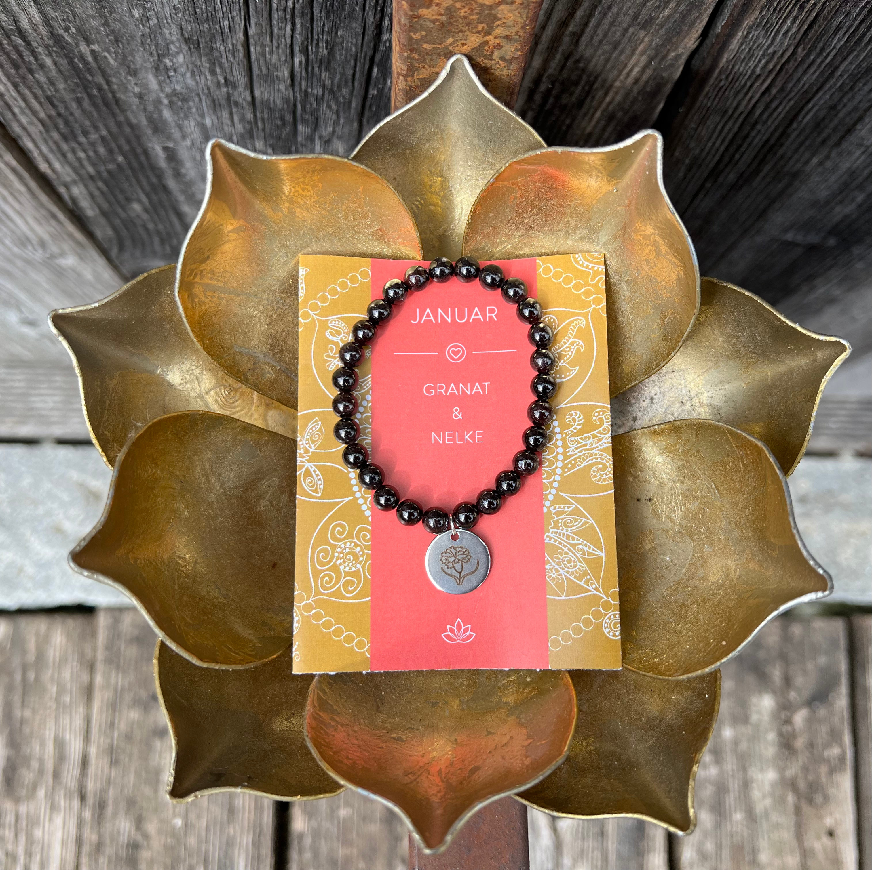 Geburtssteinarmband Januar/Granat