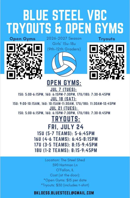 15-18u Girls’ OPEN GYMS/TRYOUTS