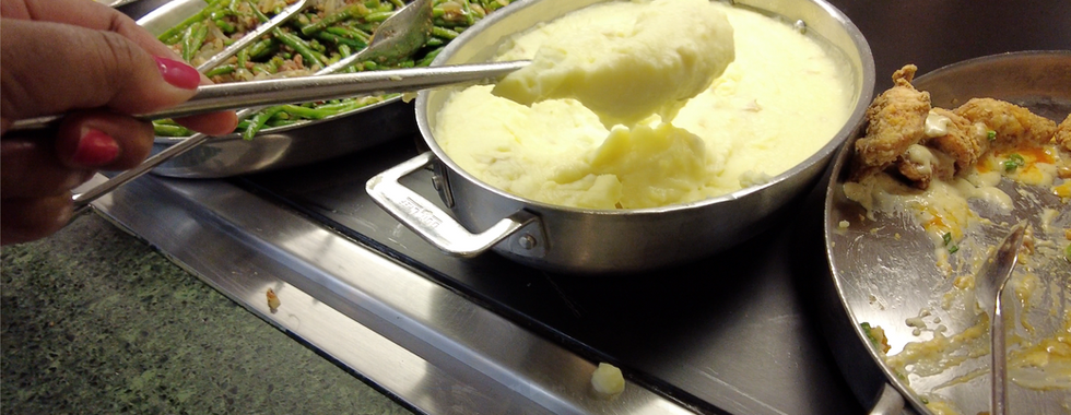 Mashed potatoes side dish at the buffet in the Crystal Palace