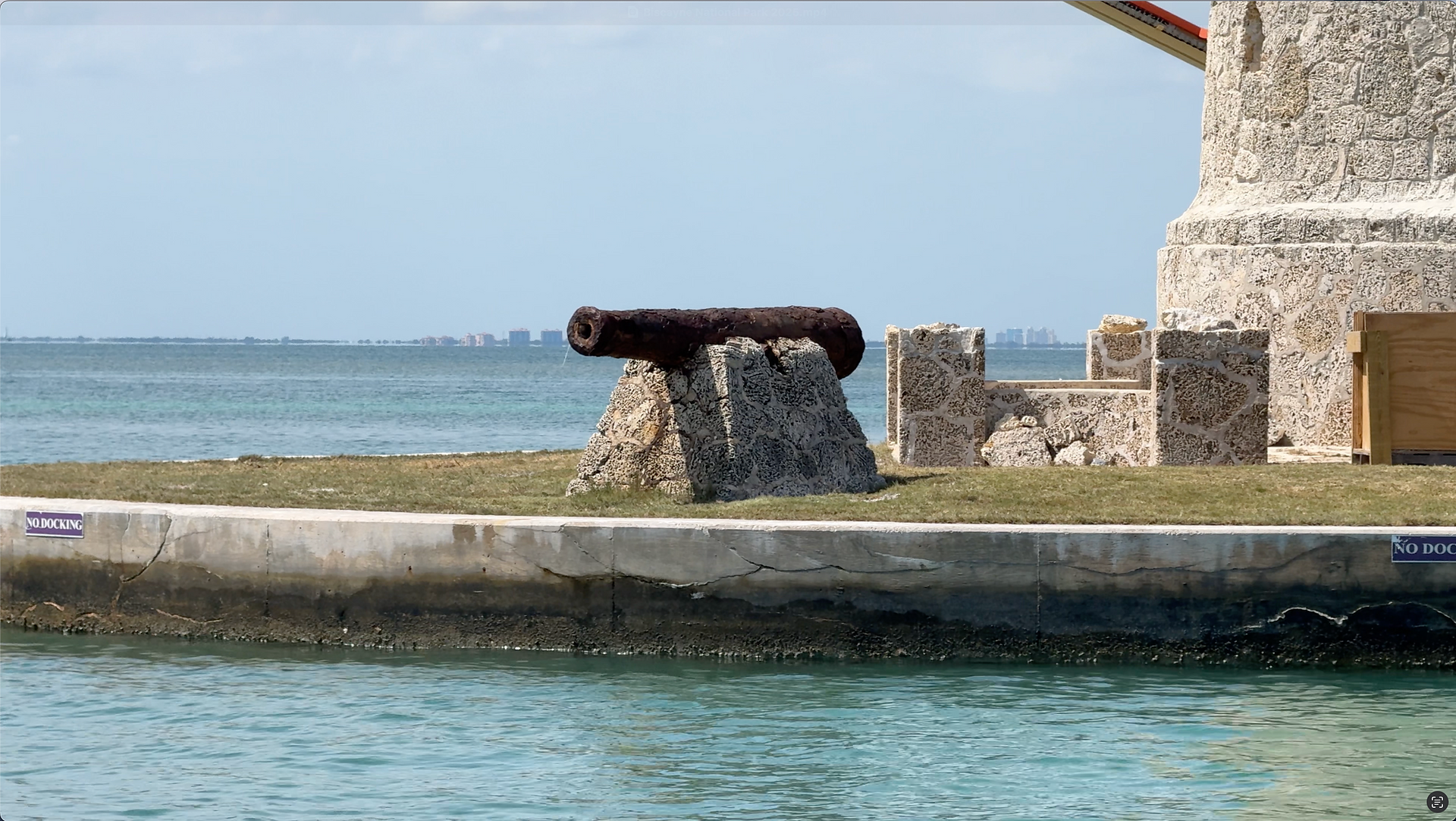 Cannon in front of the Boca Chita Lighthouse