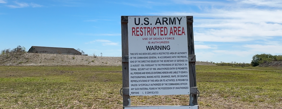 U.S. Army Restricted Area sign at the entrance to the Nike Missile Site