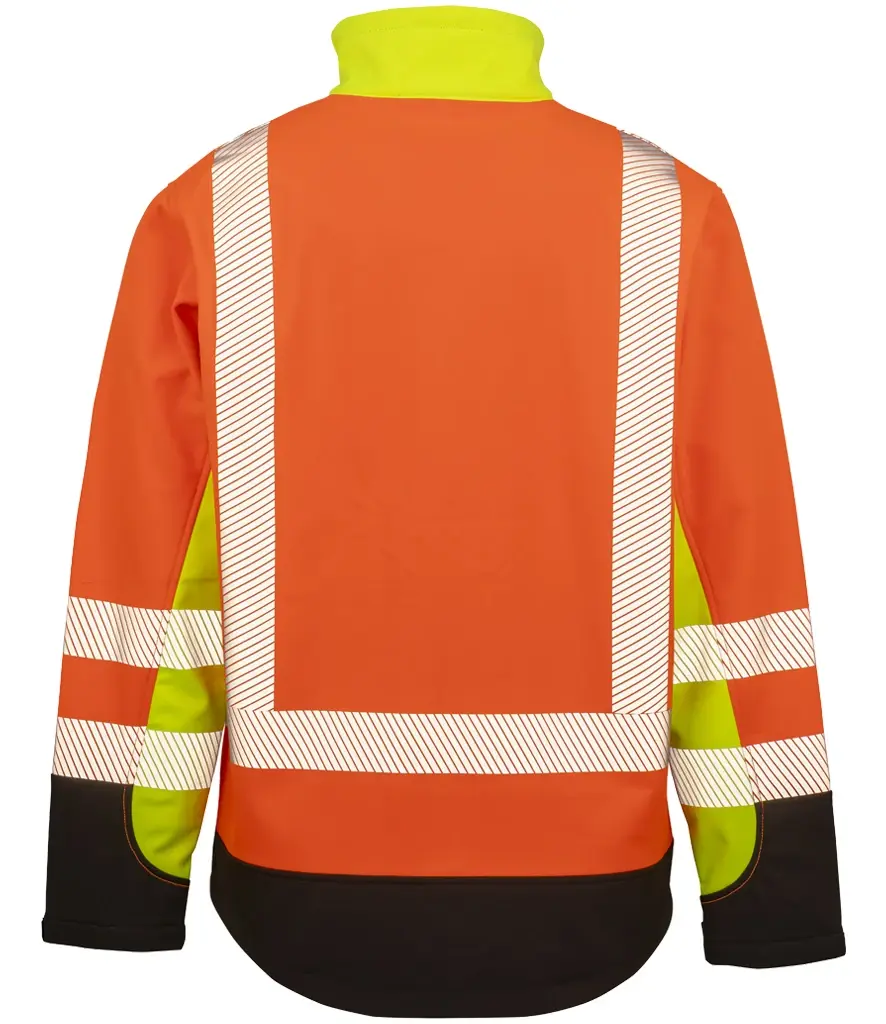 Thumbnail: Result Recycled Three Layer Printable 3-Tone Safety Soft Shell Jacket RS506