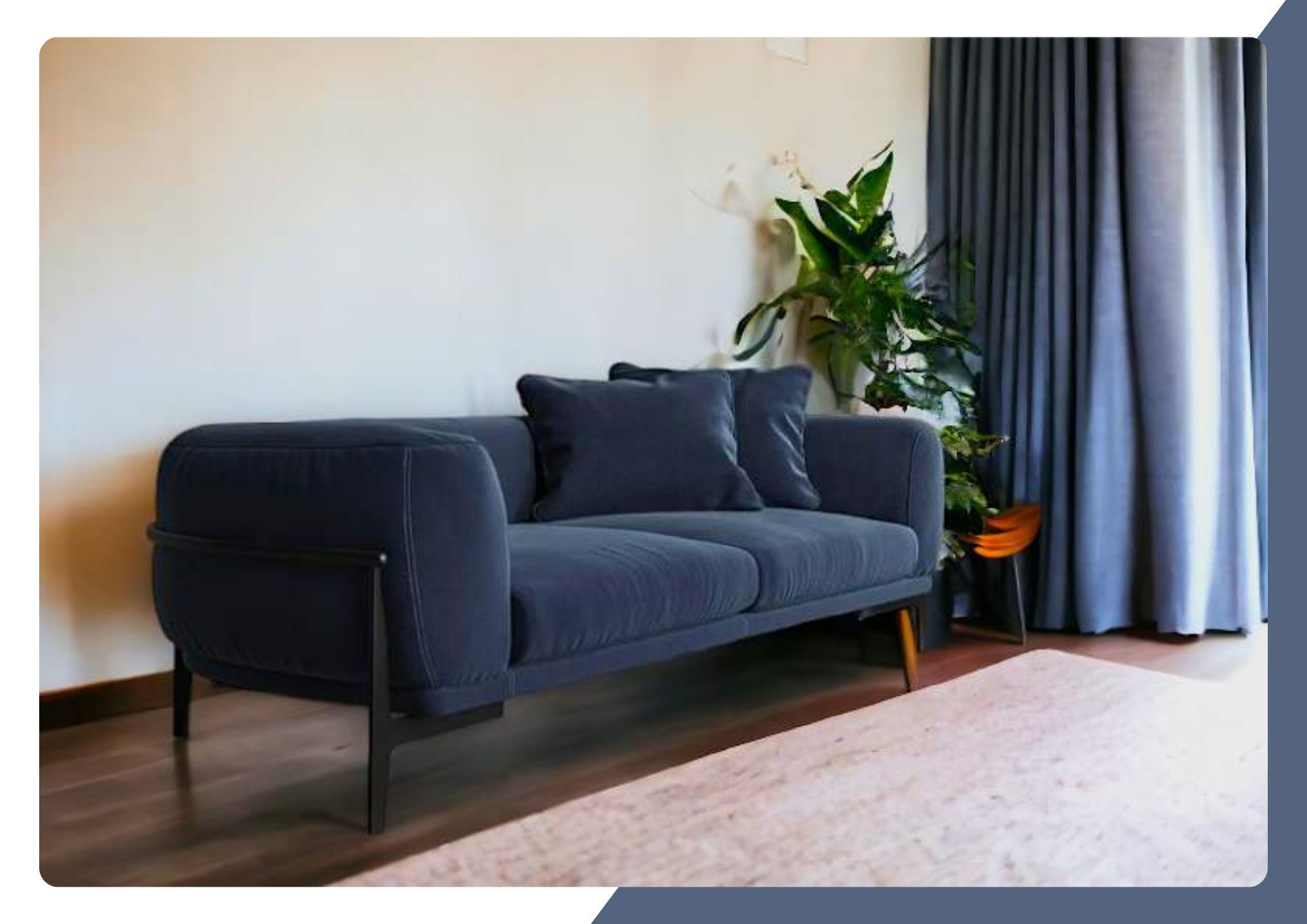 Modern Navy Blue Sofa
