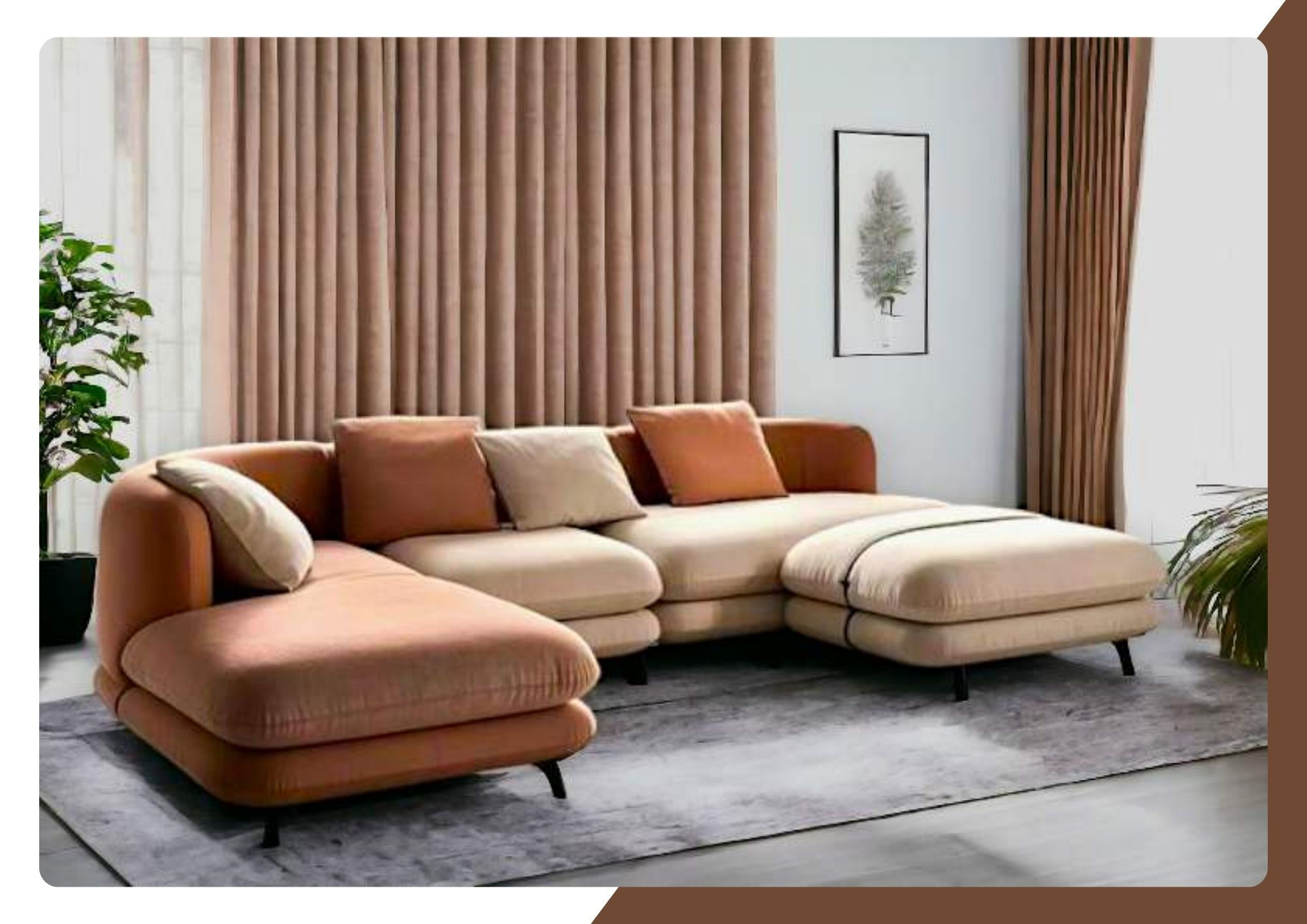 Modern L-Shaped Sectional Sofa