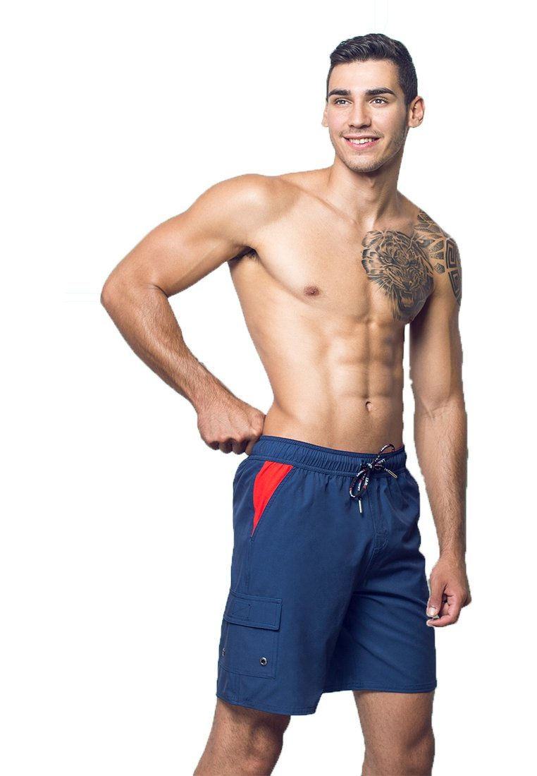 Thumbnail: UV Protection Perfect Fit Blue Beach Shorts Right Velcro Pocket and Side Pockets