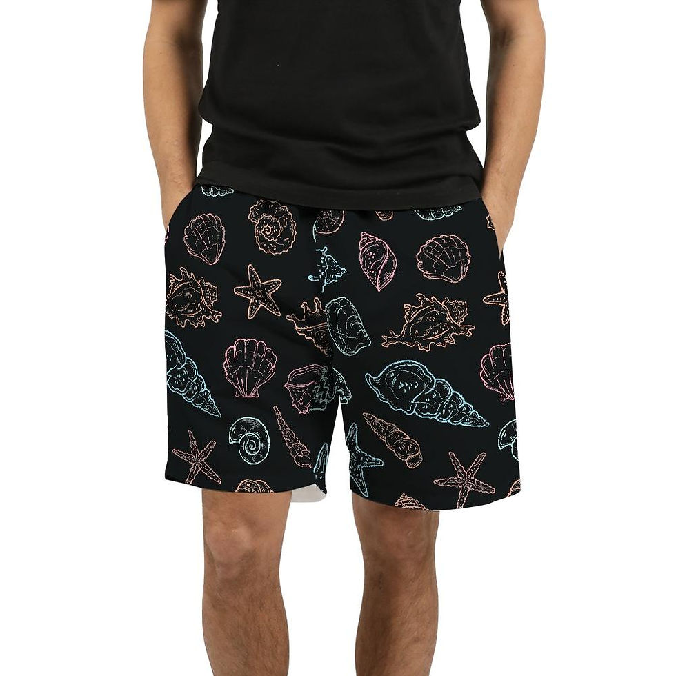 Thumbnail: Men's Find Your Coast Black Shellies Beach Shorts UPF 40+ W/Lining