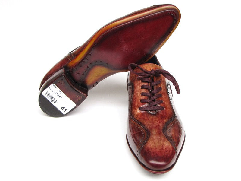 Thumbnail: Paul Parkman Handmade Lace-Up Casual Shoes for Men Brown  (ID#84654-BRW)
