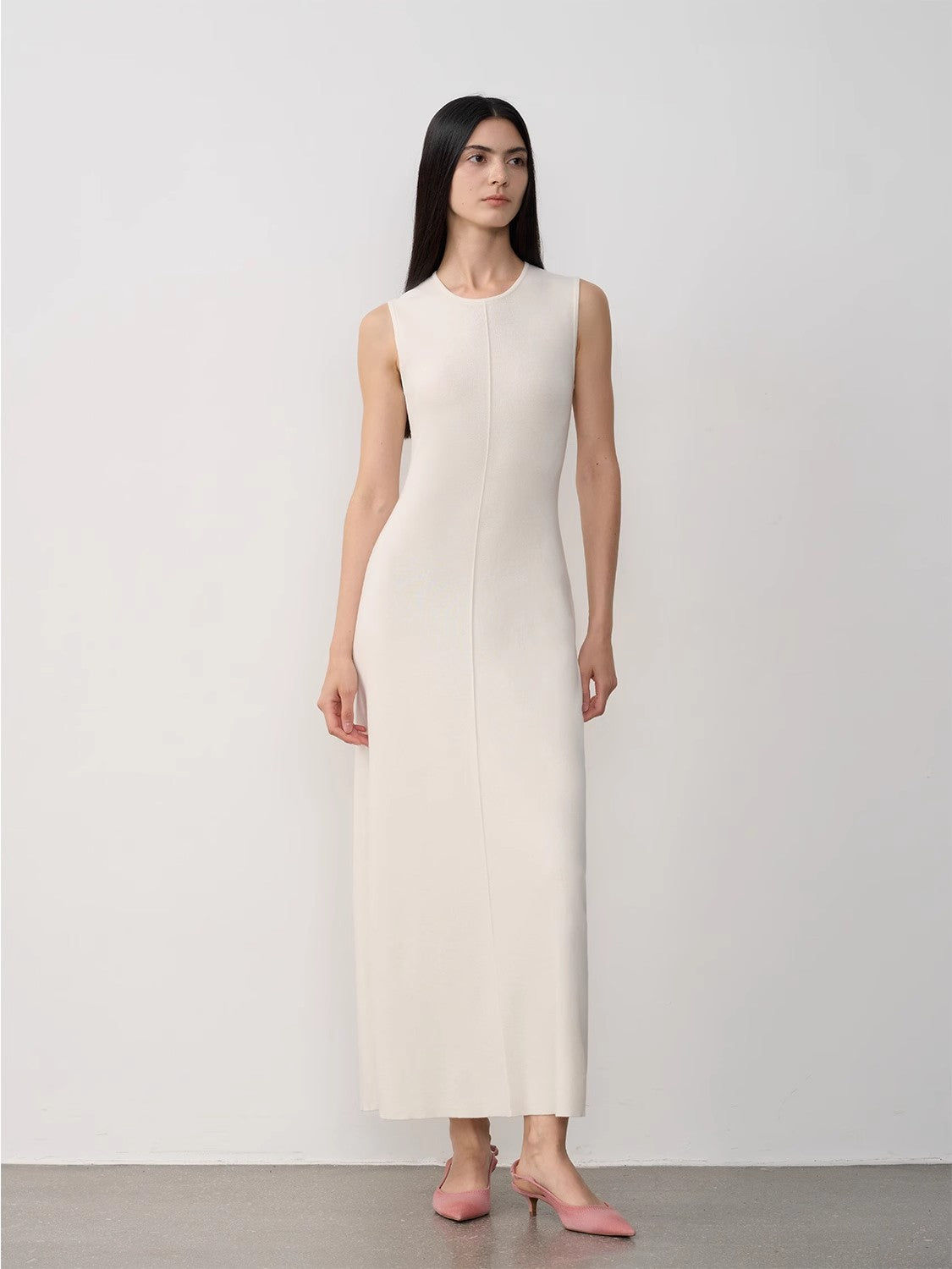 "Island Letters" Limited Edition Baslan Merino Wool Sleeveless Lazy Knit Dress