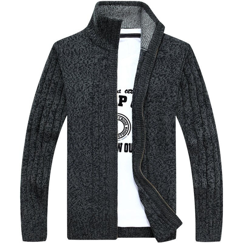 Thumbnail: Men's Sweaters Thick Cardigan Coats Zipper Sweaters Casual Solid Color Knitwear
