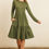 Thumbnail: Solid Long Sleeve Double Layered Ruffle Dress