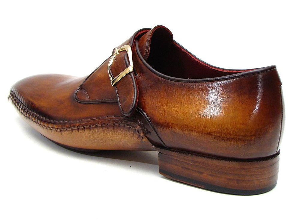 Thumbnail: Paul Parkman Men's Single Monkstraps Brown Leather (ID#69V5E)