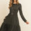 Thumbnail: Solid Long Sleeve Double Layered Ruffle Dress