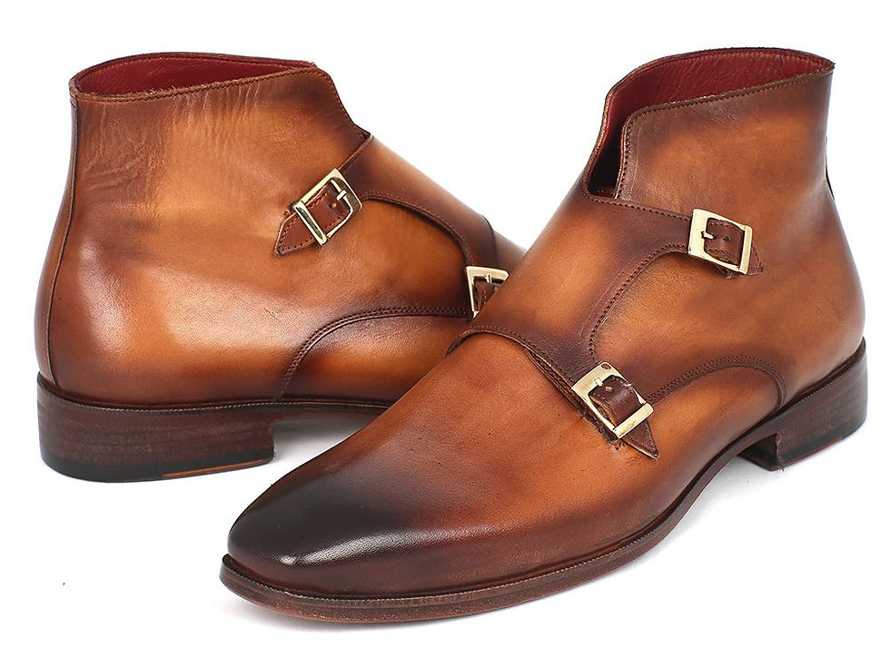 Thumbnail: Paul Parkman Men's Double Monkstrap Boots Brown (ID#8154-BRW)