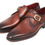 Thumbnail: Paul Parkman Men's Monkstrap Dress Shoes Brown & Camel (ID#011B44)