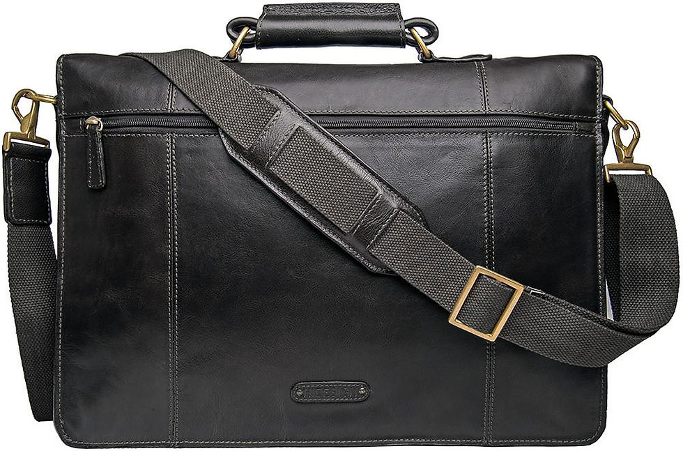Thumbnail: Parker Men's Leather Laptop Briefcase